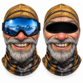 Frostface Gold Cap Gus Hood with and without ski goggles