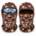 Frostface Hot Cocoa Hank Hood with and without ski goggles