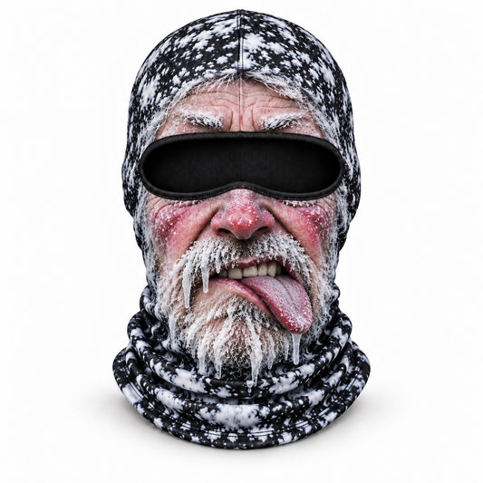 Frostface Last Lift Louie printed hood with frosted beard and drooping tongue